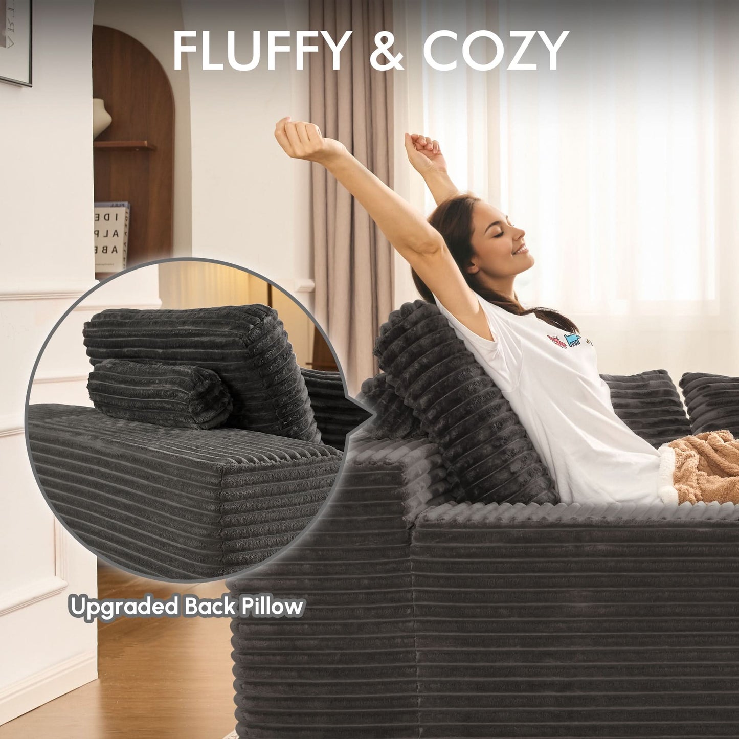 OVIOS 67'' Chaise Lounge Chair with Cup Holders