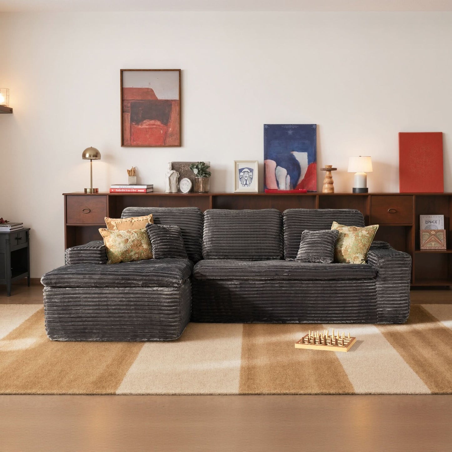 OVIOS 105" Modular Sectional Sofa with Chaise,Deep Seat Cloud Couch, Modern L-Shape