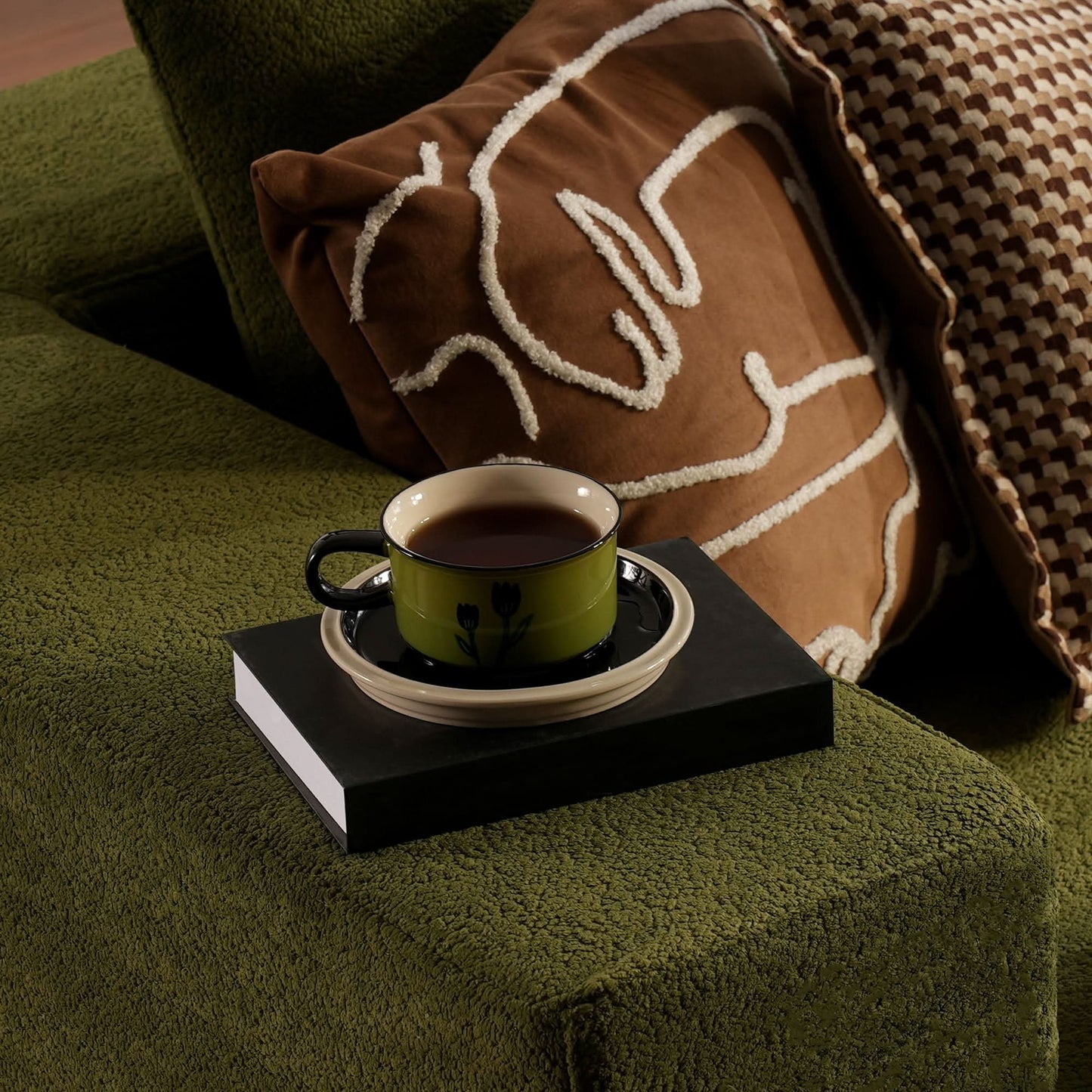 OVIOS 104" L-Shape Modular Couch with Chaise,Cloud Velvet Fabric,No Assembly Required