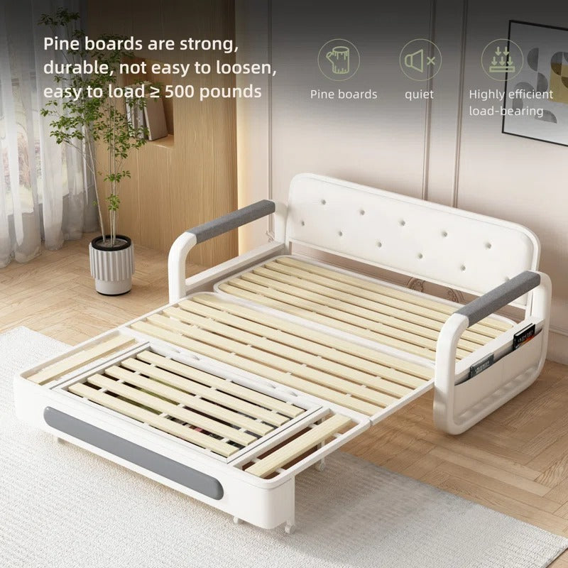 2-in-1 Multifunctional Sofa Bed w/ Adjustable Backrest & Storage