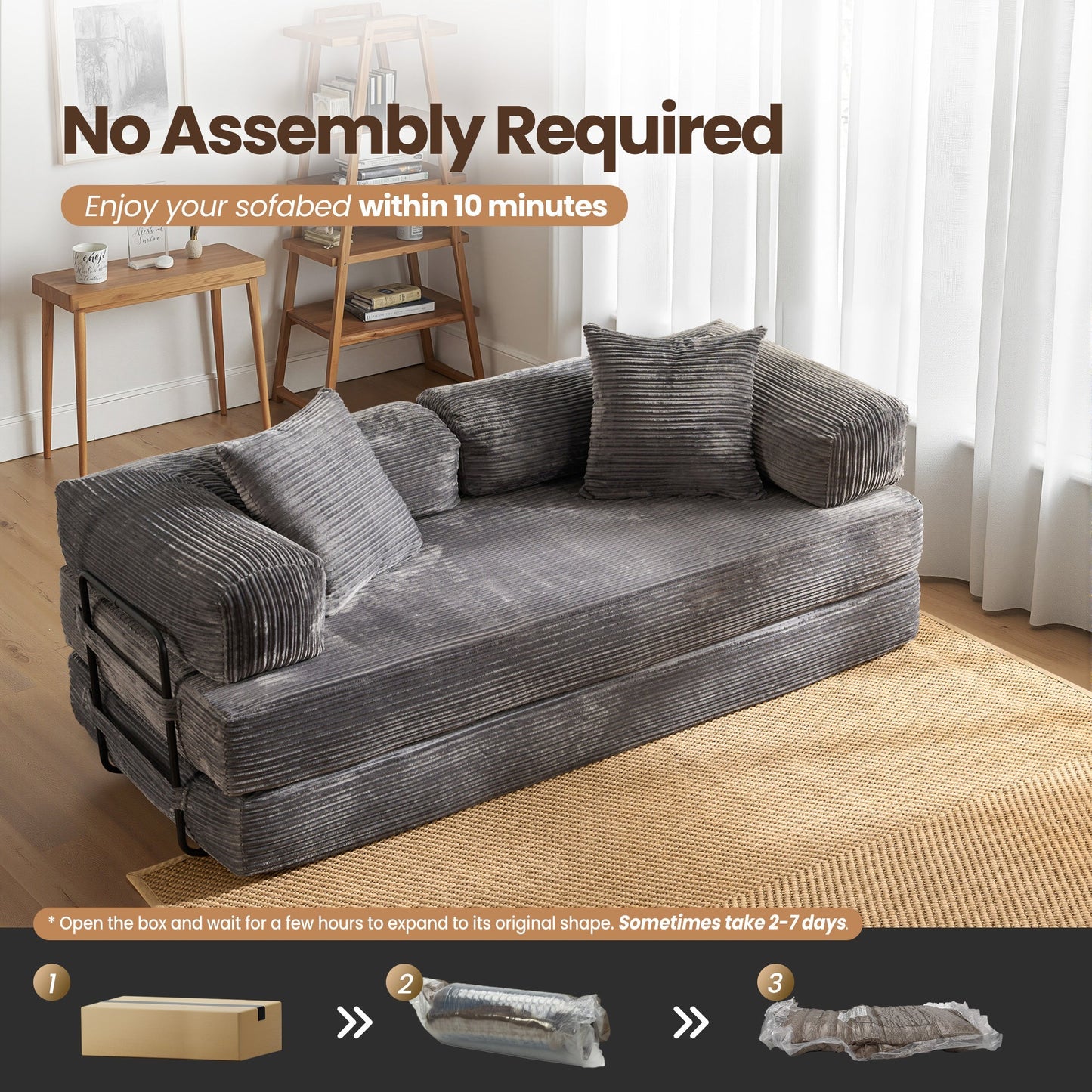 Ovios 80" Convertible Modular Sofa Bed
