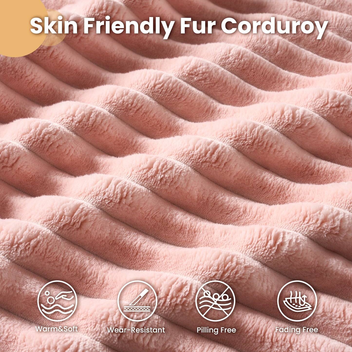 OVIOS 59" O-Shape Modular Couch, Plush Corduroy Fabric, No Assembly Required