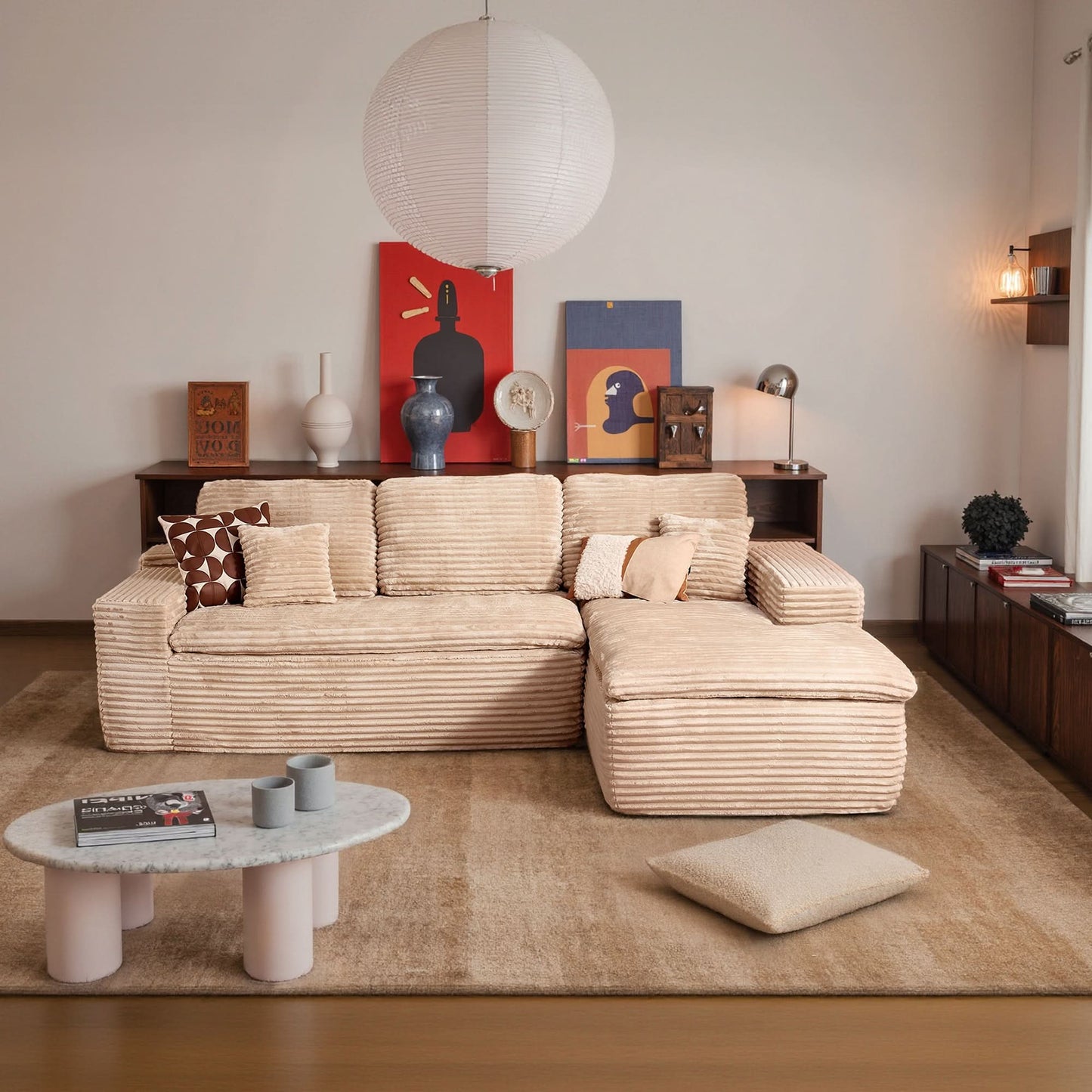 OVIOS 105" Modular Sectional Sofa with Chaise,Deep Seat Cloud Couch, Modern L-Shape