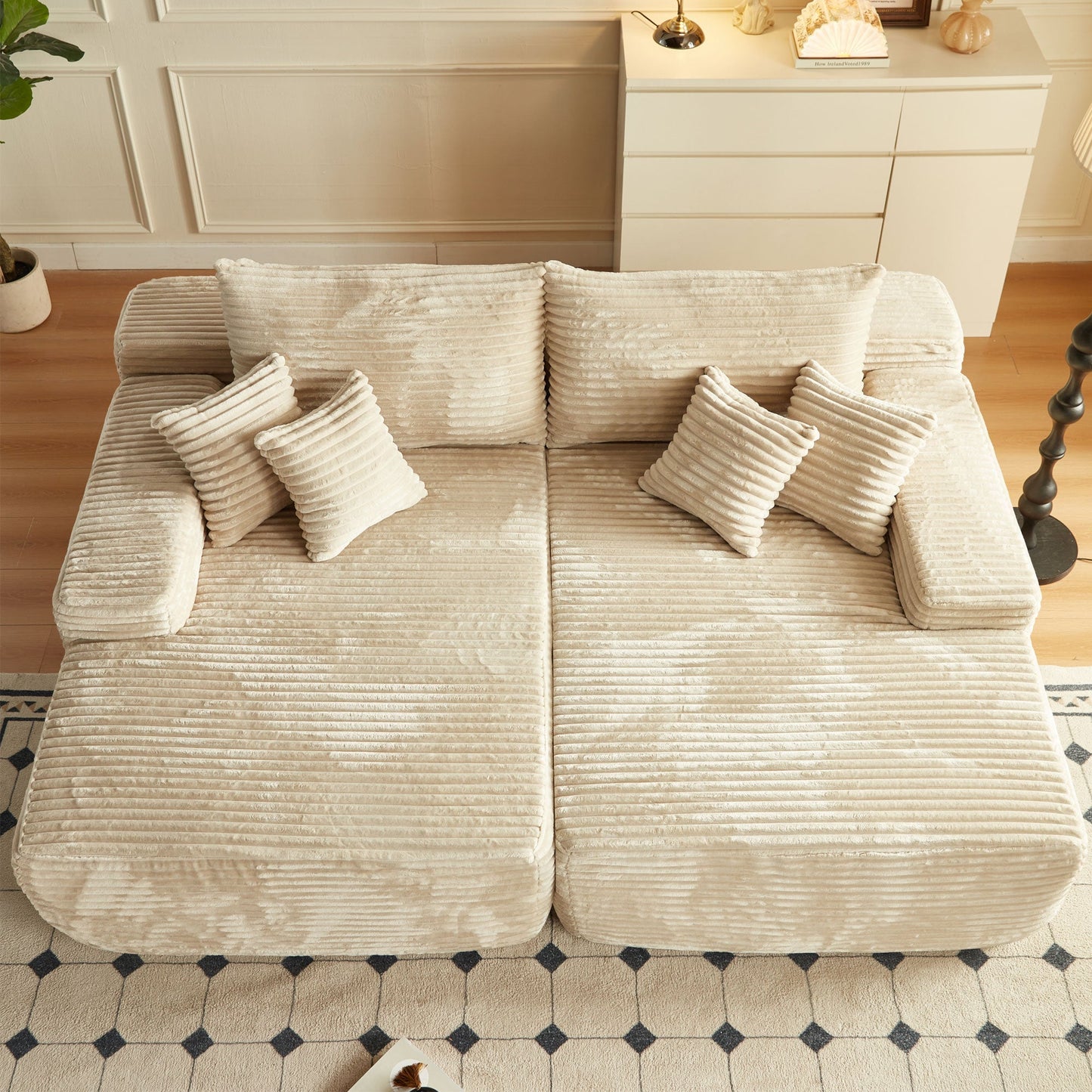 OVIOS 81" Boneless Sofa, Sleeper Couch, No Assembly Required