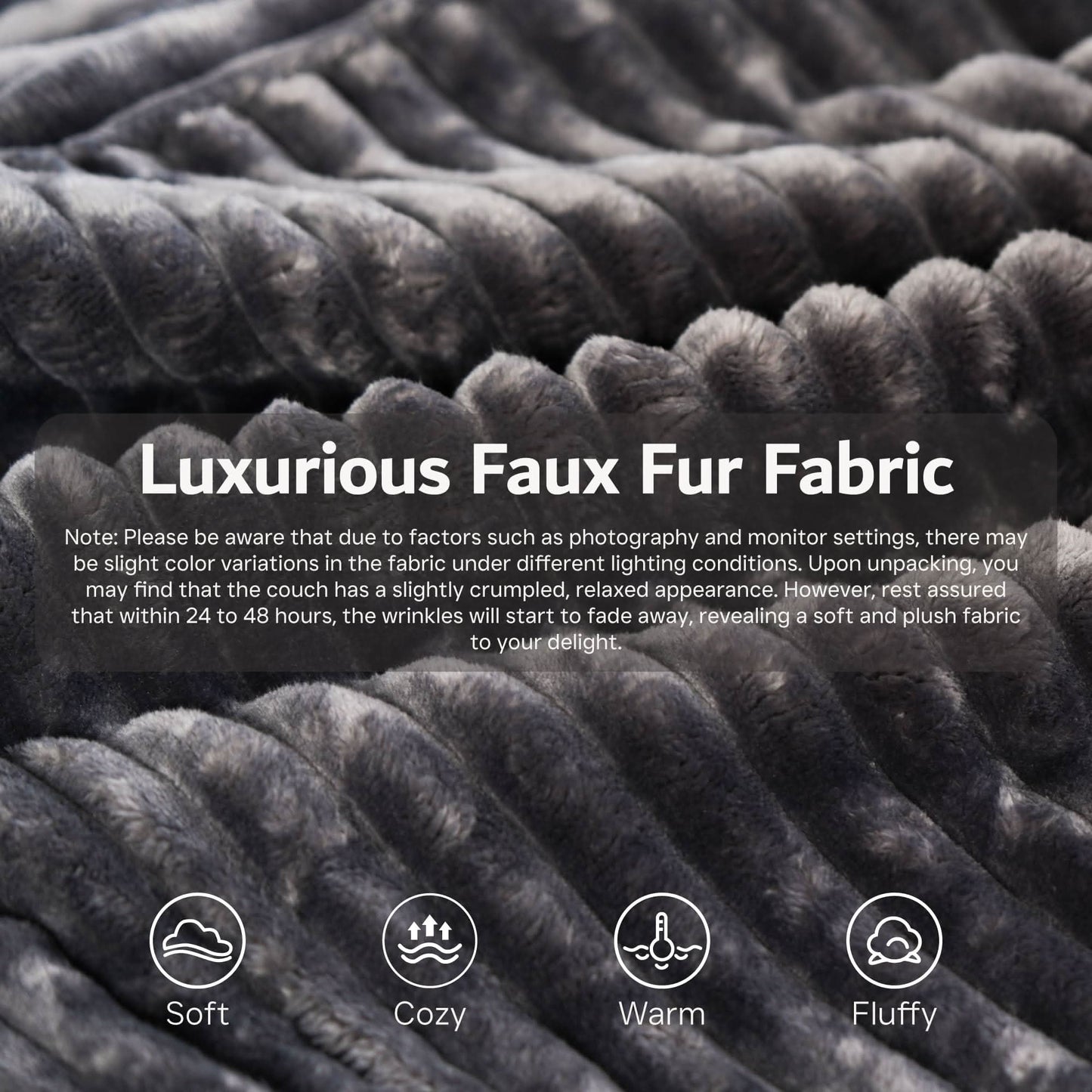 OVIOS L-Shaped Cloud Sectional Sofa with Chaise - Plush Corduroy, Memory Foam & No Assembly